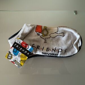 FRIENDS White and Red Ankle Socks